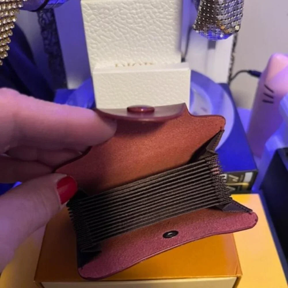 Elegant Burgundy Card Holder - Picture 3 of 5